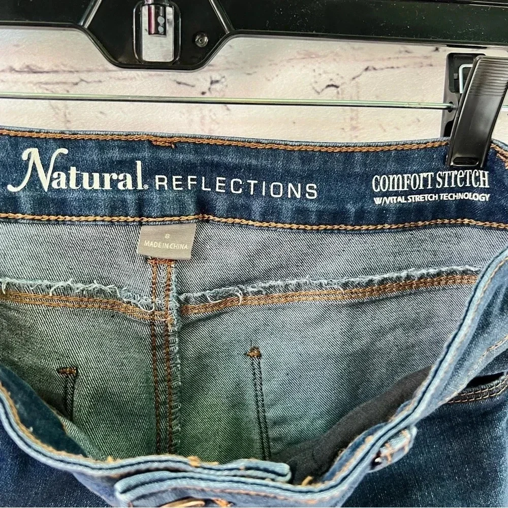 Natural Reflections Women’s Ankle Skinny Distressed Denim Jeans Raw‎ Hem Size 8